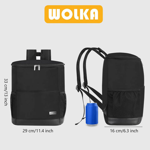 Front and side view of Insulated Cooler Backpack for Travel and Camping, Leak Proof Soft Sided Backpack Cooler Keeps 12 Hours Cold or Hot