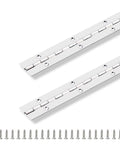 2 Pack 12 Inch Piano Hinge 1 Inch Wide Continuous Stainless Steel 304 Heavy Duty Hinge With 0.04 Inch Leaf Thickness 0.5 Inch Knuckle Length Screws Included Rust Proof For Doors Cabinets Boxes