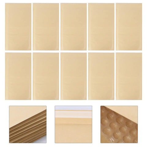 Beige Kraft Bubble Mailers With Self Seal Closure, Bubble Lined And Sturdy Padded Envelopes For Safe Shipping, Pack of 25