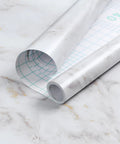 Slick Marble Peel And Stick Wallpaper For Countertops 17.5 Inch By 78.7 Inch Waterproof Self Adhesive Wall Covering in Matte White Gold