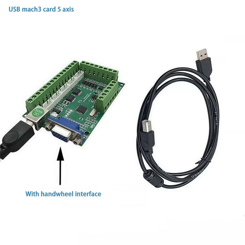 USB Mach3 card with handwheel interface and connecting cable for All-In-One 3 Axis Nema 23 Stepper Motor Kit With 1.2Nm Torque