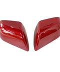 Fresh Red Pair Of Side Mirror Lower Covers For Tesla Model 3 2017 To 2021 Exterior Trim Upgrade, red polypropylene caps.