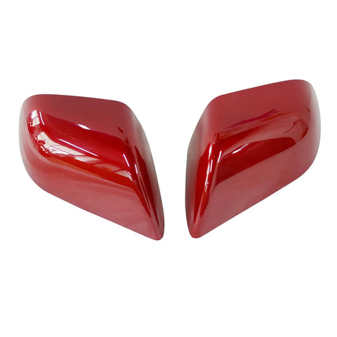 Fresh Red Pair Of Side Mirror Lower Covers For Tesla Model 3 2017 To 2021 Exterior Trim Upgrade, red polypropylene caps.