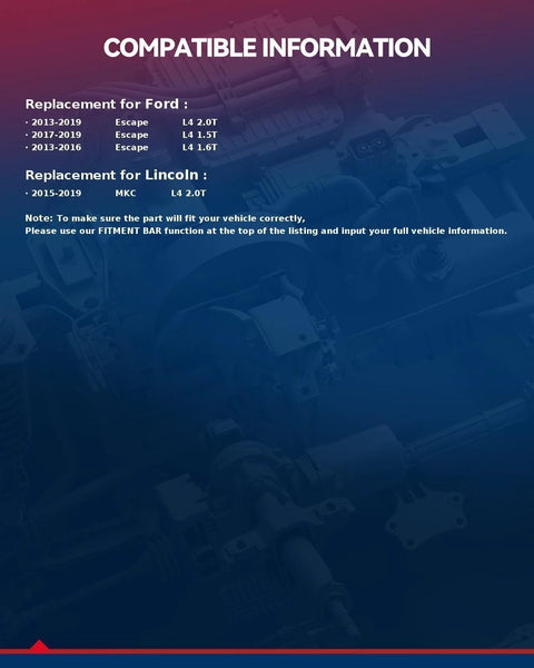 Image showing compatibility information for Electric Fuel Pump Module Assembly For Ford Escape 1.6L, 2.0L, 1.5L and Lincoln MKC.