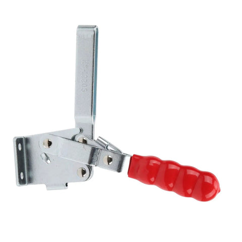 Workhorse Welding Toggle Clamp Downstroke Fixture With 182Kg Holding Force Galvanized Vertical Clamp For Rock Solid Workholding Elbow Style Hand Tool GH12205 For Metal Fabrication, red handle