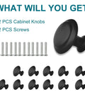 12 Pack Black Cabinet Knobs 1.2 Inch Modern Drawer Knobs For Cabinets And Drawers Aluminum Alloy Durable And Corrosion Resistant Safe