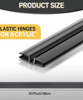 Set Of 2 PVC Piano Style Living Hinges 39.37 Inch Each For DIY Projects, black PVC hinges for acrylic and glass