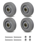 4 Inch Thermoplastic Rubber Caster Wheels Set Of 4 Heavy Duty Precision Bearing Non Marking Floor Safe And Floor Protective 250 Lbs Load Capacity Each