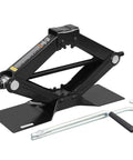Compact Steel Scissor Lift Jack For Cars, 1.5 Ton (3,000 Lb) Capacity, Collapsible And Rugged Utility Jack, Black