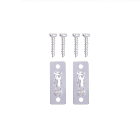 Slick Pair Of Adjustable Swivel Curtain Rods In Crisp White, 21 To 38 Inch Petite 5/16 Diameter Bar For Lightweight Drapes mounting hardware with screws.
