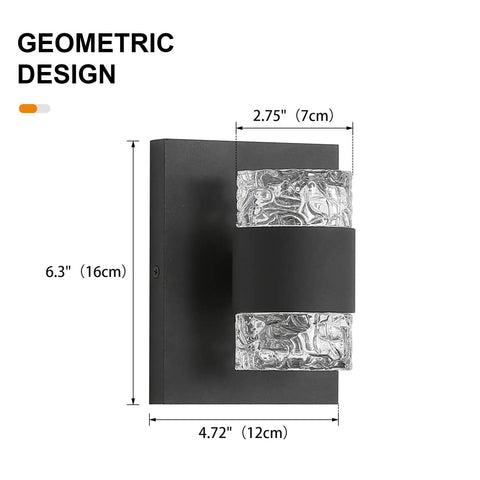 Slick Black Outdoor LED Wall Light Cylinder Sconce With Dual Up Down Lighting 120V 10W Warm Dimmable Waterproof