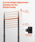 Beast Mode Ready Heavy Duty Free Standing Pull Up Bar Station with 8 level height adjustment feature visible