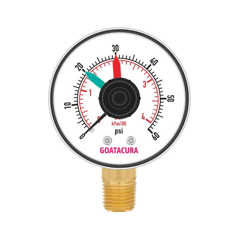 0 To 60 Psi Bar Pool Filter Pressure Gauge With 2 Inch Dial And One Quarter Inch Npt Lower Mount For Swimming Pools Spas And Aquariums