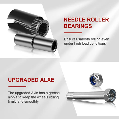 Heavy Duty 8 Inch By 2 Inch Caster Wheels With Polyurethane On Steel Tread 1/2 Bore Up To 1500 Lbs Per Wheel components