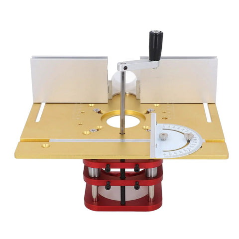 Manual Lifting Router System Kit Aluminum Alloy Lift Base With Two Inch Stroke Compatible For 64 To 66 Mm Woodworking Trimmers with height adjustment.