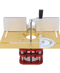 Manual Router Lift Rig With Knockout Precision Height Adjustments Badass Aluminum Frame And Four Jaw Clamp Secure Grip For 64 To 66mm Motors Smooth Woodworking Table Insert Setup