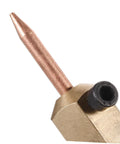 Close-up of brass tip from Seamless Electric Welding Hammer Kit With Heavy-Duty Magnets And Wire Brush For Auto Body Shaping And Dent Repair.