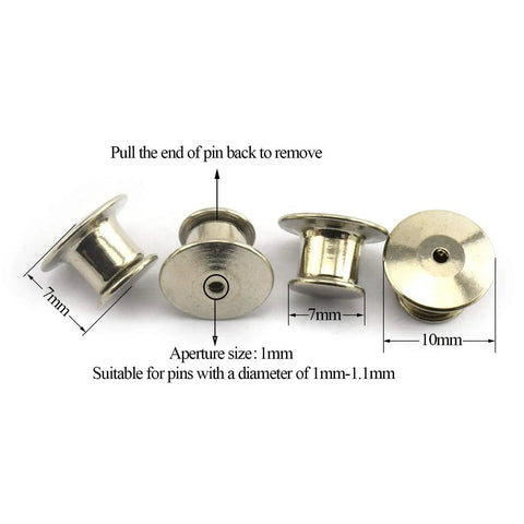 Rock Solid Metal Locking Pin Backs 12 Pack Clasp Keepers For Disney Pins And Name Tags Spring Loaded Catches Slide On With Zero Fuss Secure Silver Finish