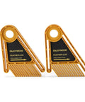 Heavy Duty Double Feather Board For Router Table Saws Delivering Badass Rock Solid Clamping Performance With Sweet Miter Slot Adjustment For Nail Tight Workpiece Grip During Smooth Routing Or Dado Cuts, set of two yellow feather boards.