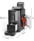 Sweet Home Coffee Setup Featuring A Fully Automatic Espresso Machine, compact black design with integrated grinder and touchscreen.