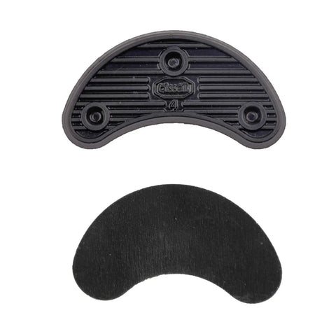 Straight Up Durable Rubber Shoe Sole Pads Anti Slip Heel Tip Replacements Pro Move Non Skid Traction For All Day Wear Beefy Exact 45 mm Fit Two Pack No Cap Secure Hold, showing two black rubber heel tips.