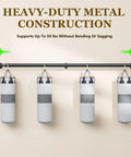 Adjustable Curtain Rod Set For Windows 32 To 96 Inches 1 Inch Diameter Black Rod With Brackets holding weighted bags
