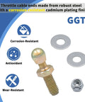 Throttle Lever Stud For Steel Carburetor Linkage 2 Pack Durable Cadmium Plated Fitment For Carbs And Throttle Bodies Replacement Parts For Hot Rods And Custom Builds, cadmium-plated stud with washers and lock nut