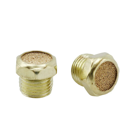 4 Pack Sintered Bronze Breather Vent One Quarter Inch NPT For Single Acting Cylinders Or Valves Quiet, Durable Pro Grade Vent