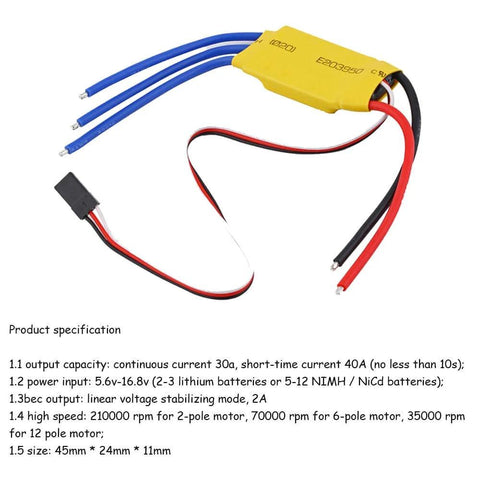 DC 12V 30A High Power Brushless Motor Speed Controller Three Phase PWM Regulator Driver With Safe Startup and Microcontroller Programming