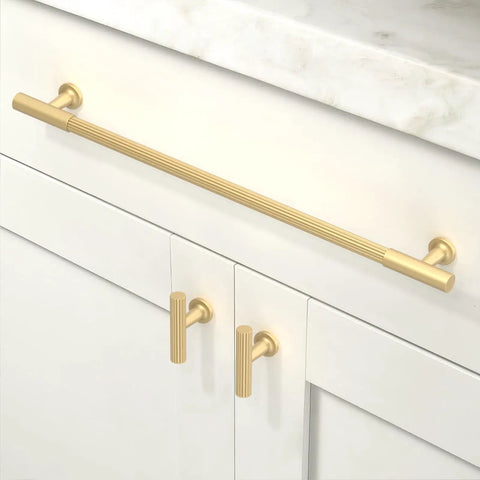 Brushed Gold Cabinet Pulls 12.6 Inch 6 Pack Solid Heavy Duty Built To Last Drawer Handles For Kitchen Cabinets Zinc Construction