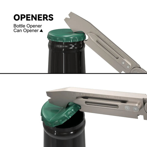 Titanium EDC Pry Bar Multitool All In One With Bottle Opener, Pocket Clip, Wrenches, Box Opener, Keychain Screwdriver For Outdoor Camping And Maintenance, Built Rugged For Everyday Carry And Quick One Hand Use