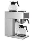 Commercial Drip Coffee Maker Built For Busy Kitchens With 12 Cup Capacity Dual Warmer Plates Two Glass Carafes Stainless Steel Brew Unit Fast 6 Minute Pot Ideal For Restaurant Office Coffee Shop And Home Use featuring stainless steel design and dual carafes.