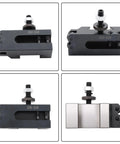 13-18 Inch CNC CXA Piston Quick Change Tool Post Set with wedge type holders for 250-310, steel construction, side view