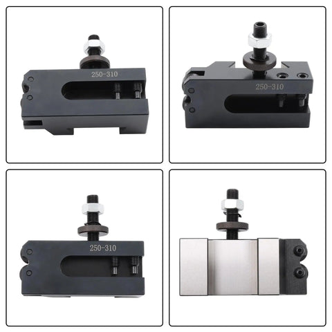 13-18 Inch CNC CXA Piston Quick Change Tool Post Set with wedge type holders for 250-310, steel construction, side view