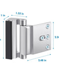 Beefy Heavy Duty Door Reinforcement Lock For Home Security Up To 800 Lbs Kid Safe And Inward Swing Door Lock dimensions illustration