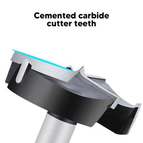 Cemented carbide cutter teeth of Workhorse Forstner Bit Set for precise wood and plastic hinge slots.