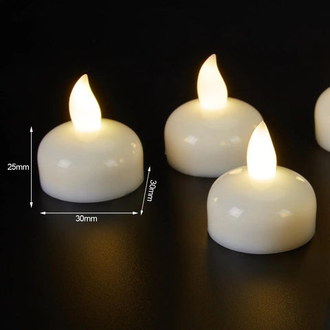 12 Pack Waterproof Floating Tea Light Candles Battery Operated Flameless Submersible Led Lights For Centerpieces Wedding Party Decor Warm White Glow That Epic Vibe