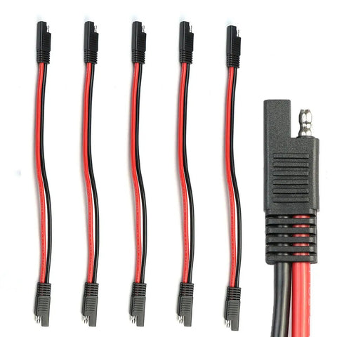 5 Pack 12 Gauge 2 Pin Quick Disconnect Polarized SAE Connector Wire Harness For Motorcycle Boat Car Tractor