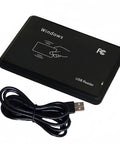 125KHz RFID Reader Card Scanner With USB Proximity Card Emulation And Keyboard Emulation For EM4100 And 1326 Family Cards, black.