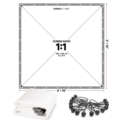 Impact Golf Screen for Indoor Practice and Launch Monitor Training, Triple Layer Design With Durable 3D Air Mesh Material, 8x8 ft dimensions shown