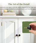 Hand holding a knob from 40 Pack Black Ceramic Cabinet Knobs Set With Glossy Mushroom Style Finish For Cabinets And Drawers