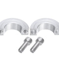 Two-Piece Clamp-On Shaft Collar For Seven-Eighths Inch Shaft, Aluminum Alloy, 1-5/8 Inch Outside Diameter, 1/2 Inch Thick, Set Screw Split Collar, Double Split, Lightweight, Rust Resistant, Precise Positioning, shown with screws