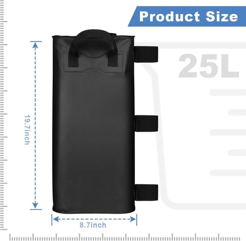 Heavy Duty Water Weight Bags For Gazebos And Pop Up Canopies Set Of 4 220 Lbs Capacity Easy Grip Handles Durable PVC Construction