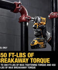 Atomic 20V Max 1/2 Inch Cordless Impact Wrench With Hog Ring Anvil Tool Only 300 Ft-Lbs Max 4 Speed Settings in use on pipes