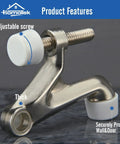 Adjustable Hinge Pin Door Stopper Save Your Floors With No Sweat Setup Heavy Duty Satin Nickel Finish featuring adjustable screw.