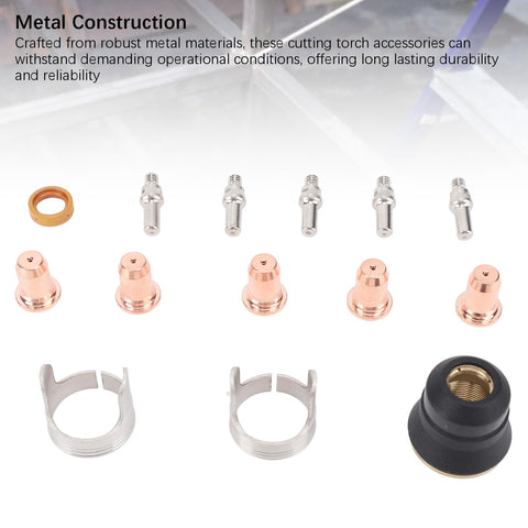 Pro Grade Plasma Cutter Consumables Kit with IPT40 electrodes, nozzles, cups, and standoffs for CUT 55DS 65DS torch