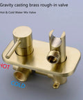 Brushed Gold Concealed Bidet Sprayer Set With Hot And Cold Water, brass wall mount mixer valve, ceramic cartridge