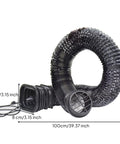 Heavy Duty Flexible Air Duct Hose With Solid Grille Cover Is Truly Rad For Camper Rigs And Adventure Vehicles A Compact Corrugated Ventilation Setup That Comes With One Meter Tube Plus Secure Air Outlet To Keep Nasty Dust Away From Your Gear. black 100cm hose with 8cm grille cover
