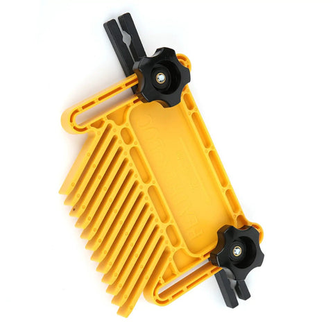 Dead Accurate Featherboard Set For Router Table Woodworking Safety Gear Lock Down Boards Crush Kickback For Sweet Cuts With Rock Solid Shop Control, yellow molded plastic design.