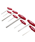 8 Piece Metric T Handle Hex Driver Set 2.0mm To 10mm With Ergonomic Grip Hardened Alloy Steel Anti Corrosion Nickel Finish arranged